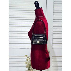 Beijo Women's Black Patent Leather With Shoulder Strap Mini Bag 2729